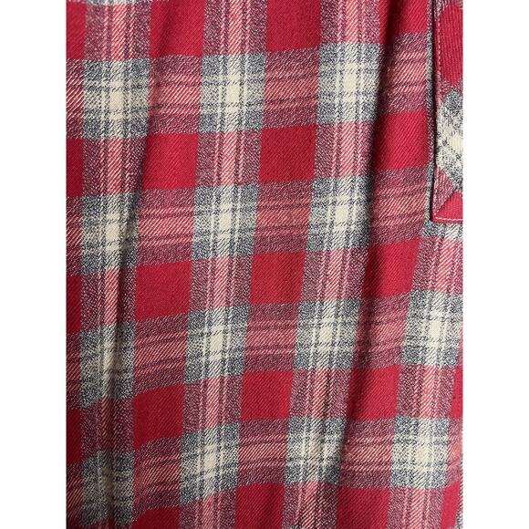 Madewell Red Plaid Flannel Button Down Shirt Dress size xxs - Picture 3 of 6